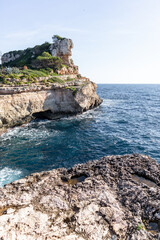 Naklejka premium Coves, beaches and cliffs on the island of Majorca, Spain, Europe. Palma de Mallorca in the Mediterranean Sea.