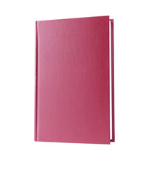 Pink and red hardcover book on a white background