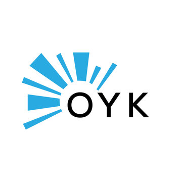 OYK letter logo. OYK blue image on white background and black letter. OYK technology  Monogram logo design for entrepreneur and business. OYK best icon.
