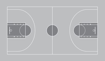 Basketball field drawing. vector illustration