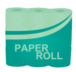 Toilete paper rolls package. vector