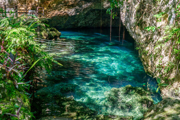 Dominican Republic. Tropical lake with crystal clear turquoise water. Lake Du Du.