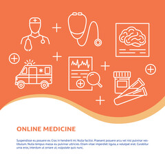 Online medicine banner with place for text