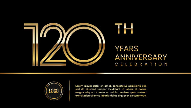 120th anniversary celebration template design with double line concept. Logo Vector Template Illustration