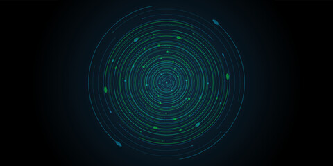 Circle abstraction. Beautiful neon light.