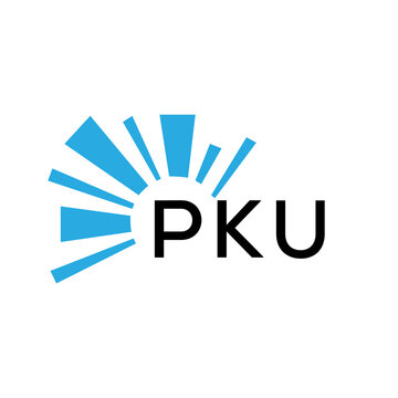 PKU letter logo. PKU blue image on white background and black letter. PKU technology  Monogram logo design for entrepreneur and business. PKU best icon.
