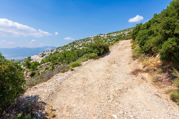 Obraz premium Penteli mountain country road at Attica, Greece