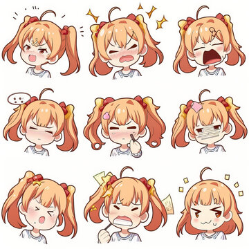 Cute Anime Japanese Girl Manga Excited Face Art Print by The Perfect  Presents - Fine Art America