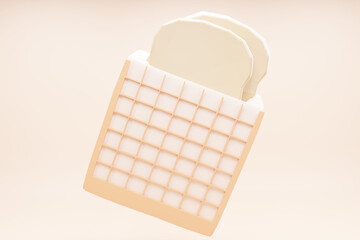 white background 3D , food