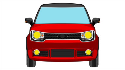 premium hatchback car in bright color vector, realistic car flat bright color vector illustration