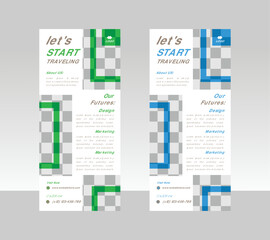 Business Roll up signage standee vector layout brochure, 
