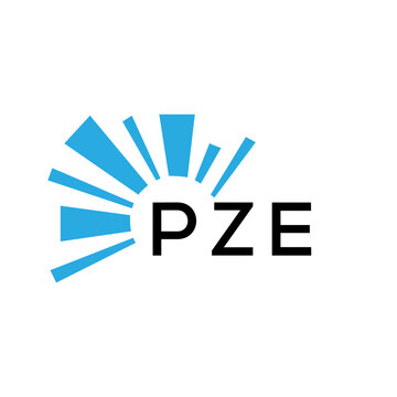 PZE letter logo. PZE blue image on white background and black letter. PZE technology  Monogram logo design for entrepreneur and business. PZE best icon.
