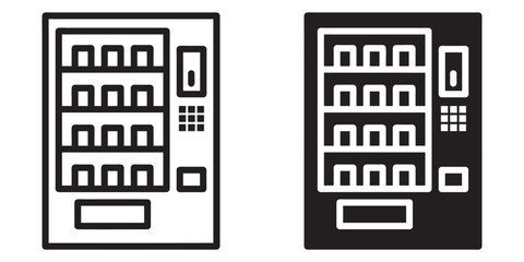 ofvs278 OutlineFilledVectorSign ofvs - vending machine vector icon . 24 hours . fresh . region sale . isolated transparent . black outline and filled version . AI 10 / EPS 10 / PNG . g11618 - obrazy, fototapety, plakaty