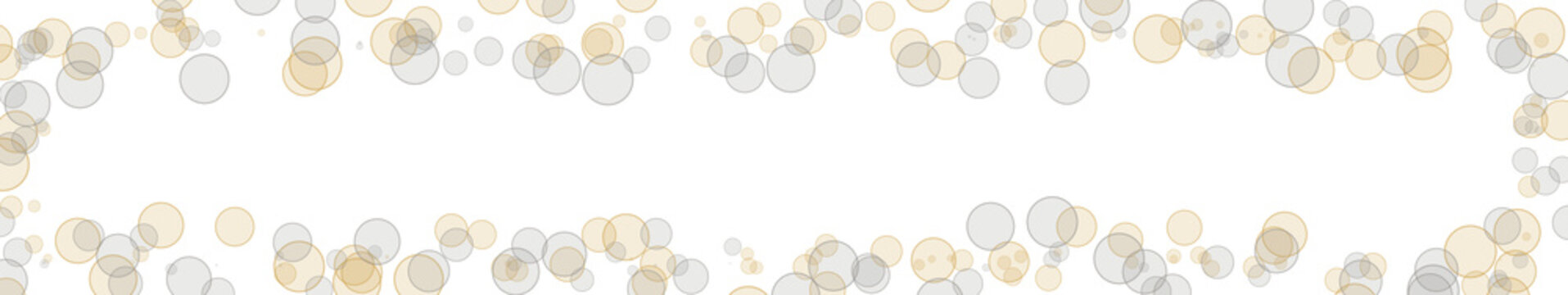 illustrazione con riquadro cornice di bolle sfere argento e oro su sfondo trasparente