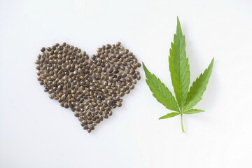 hemp seeds cannabis heart
