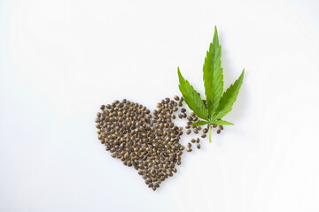 hemp seeds cannabis heart