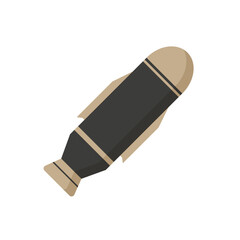 Fly Nuke Weapon. Military Aviation Rocket. Destruction Force. Isolated Vector Illustration.