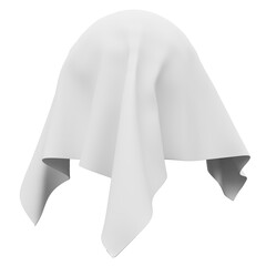 White cloth on the white background. 3d rendering.	