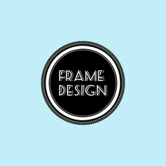 illustration of a vintage label or logo frame vector template with a sky background