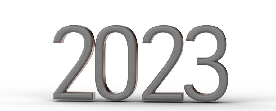 Happy new year 2023 banner..New Year 2023 Creative Design Concept - 3D Rendered Image