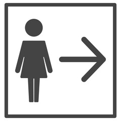 Women toilet sign. Female WC icon.