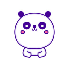 Cute baby panda bear doodle art, illustration for t-shirt, sticker, or apparel merchandise. With modern pop and kawaii style.
