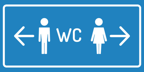 Public toilet sign. WC icon. Vector WC toilet door plate icon.