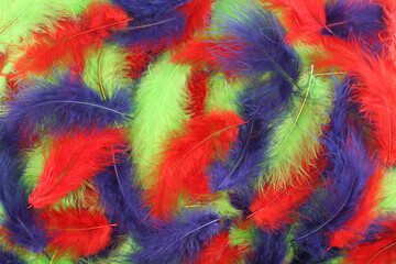 Background - small yellow, red, green and blue plumes situated irregularly