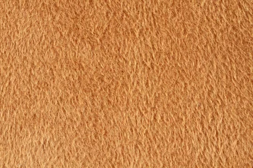 Deurstickers Light brown lama wool fabric texture. Macro. Closeup. © Owl_photographer