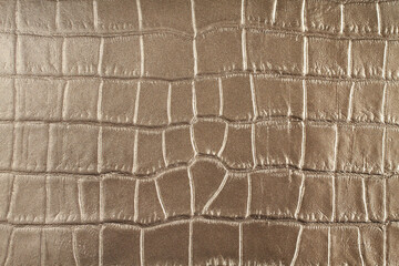Cow leather treated as silver crocodile leather. Texture. Closeup Macro.