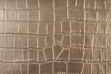 Poster Cow leather treated as silver crocodile leather. Texture. Closeup Macro. © Owl_photographer