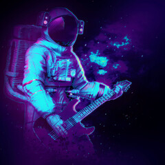 astronaut playing guitar