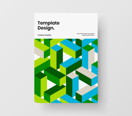 Simple geometric pattern magazine cover template. Unique company brochure A4 design vector layout.