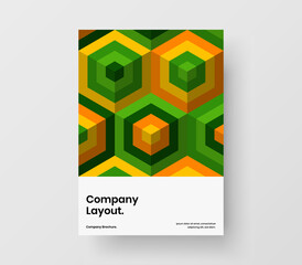 Fresh geometric pattern leaflet concept. Modern front page A4 vector design illustration.
