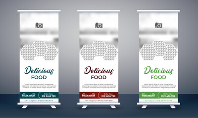 Restaurant Roll up banner design stand Roll up banner design