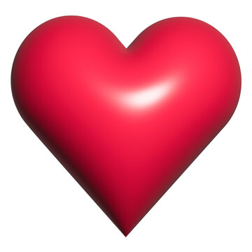 Quilted red heart with lighting reflections