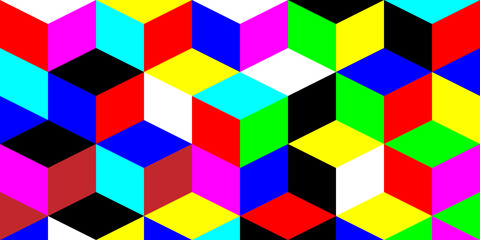 Design of colored cubes in perspective	
