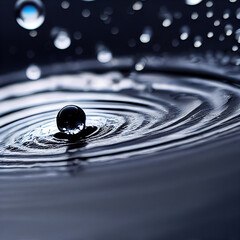 Splash of water liquid with water bubbles. 