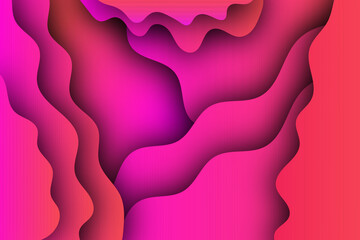 Design of abstract waves of magenta, red and pink colors.