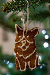Corgi gingerbread christmas decoration