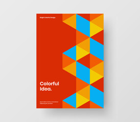 Isolated geometric shapes flyer illustration. Minimalistic catalog cover A4 design vector concept.