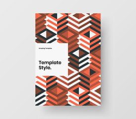 Abstract book cover design vector layout. Premium mosaic hexagons leaflet concept.
