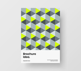 Unique front page A4 design vector template. Isolated geometric hexagons magazine cover concept.