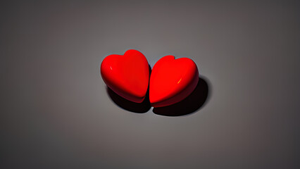 Fototapeta premium hearts on black background