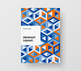 Abstract geometric tiles annual report illustration. Modern banner A4 design vector concept.