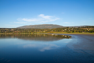 Shuswap Lake, Salmon Arm Wharf, Canada at sunset