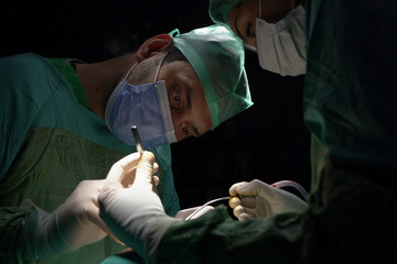 rhinoplasty surgery, defects in the shape of the nose in the female patient. Surgical intervention...