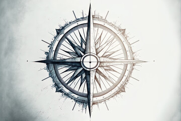 Fototapeta premium drawing of a compass geometric icon. Generative AI