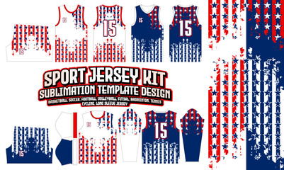 USA Jersey Design Sport Wear layout 294 for Soccer Football E-sport Basketball volleyball Badminton Futsal t-shirt