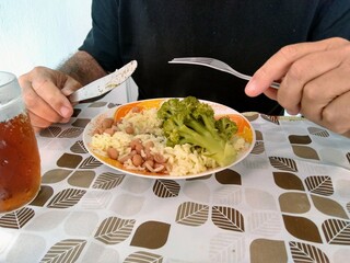 a plate of food on the table